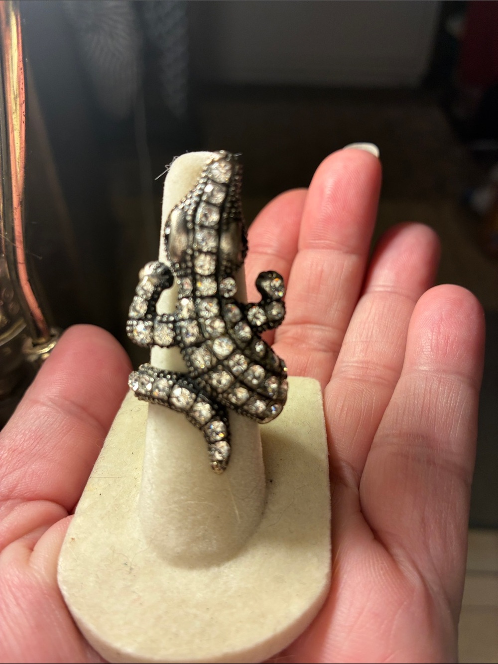 rare Gator RHINESTONE RING